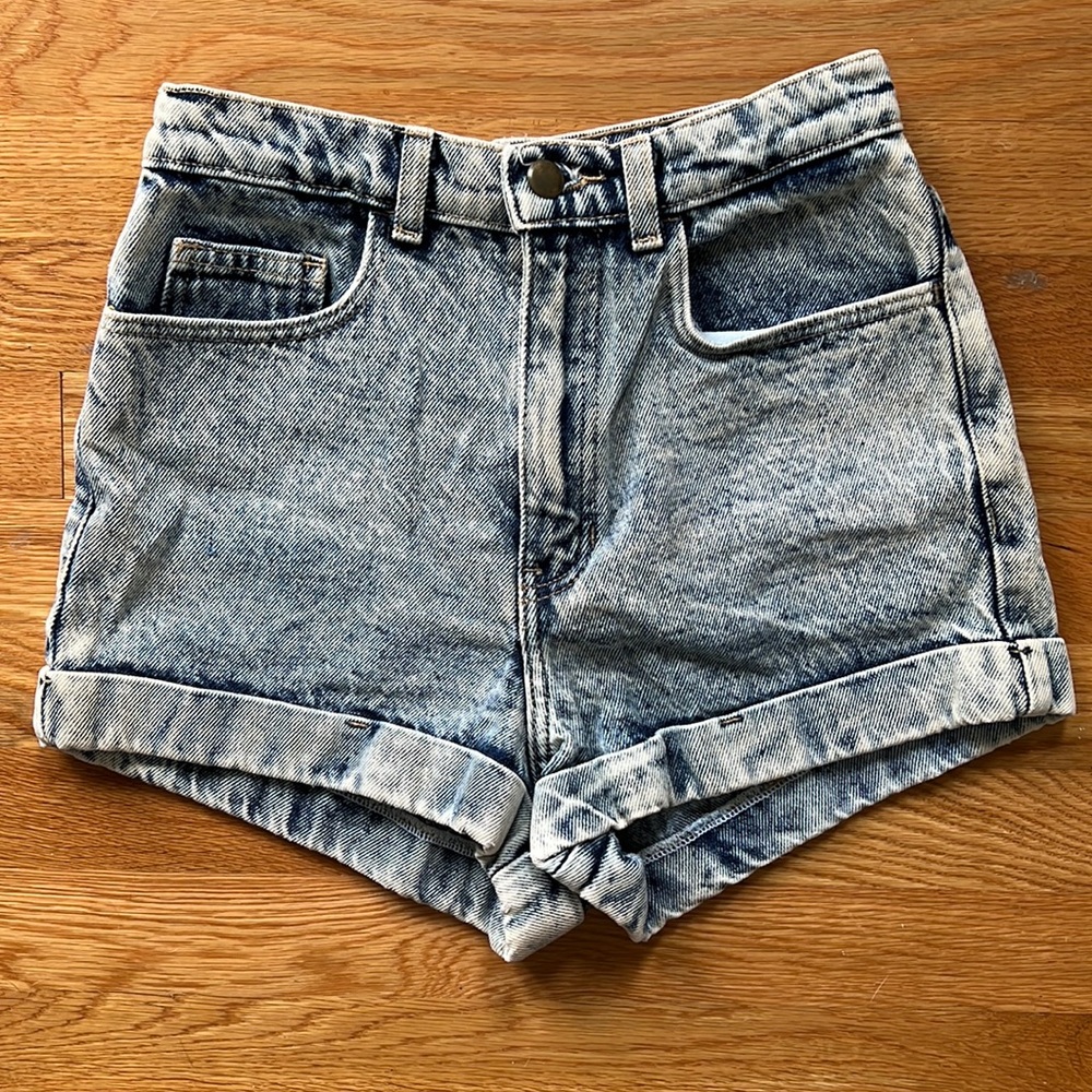American Apparel Acid Washed Jean Shorts